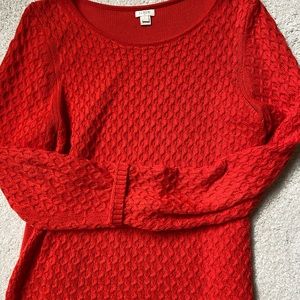 J.Crew Orange/Red light cable-knit sweater